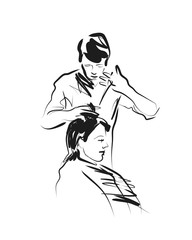 Vector sketch hairdresser