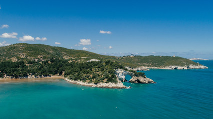 Obraz premium Vieste Apulia City Sea Coastline blue in Italy Drone 360 vr