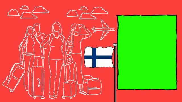 Finland hand drawn tourism