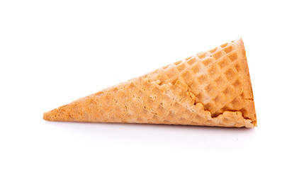 Sweet wafer cone isolated on white background