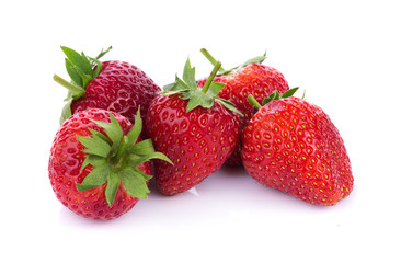 closeup strawberry isolated on white background