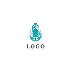 Trendy flat design crystal line logo