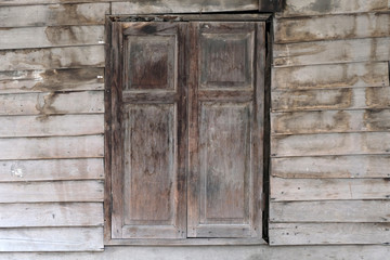 Old wooden window . Thailand traditional style