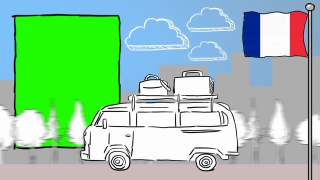 France hand drawn tourism