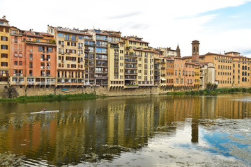 Fototapeta na wymiar View from Ponte Vecchio in Florence. Italy.