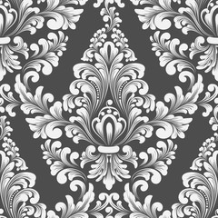 Vector damask seamless pattern element. Classical luxury old fashioned damask ornament, royal victorian seamless texture for wallpapers, textile, wrapping. Exquisite floral baroque template.