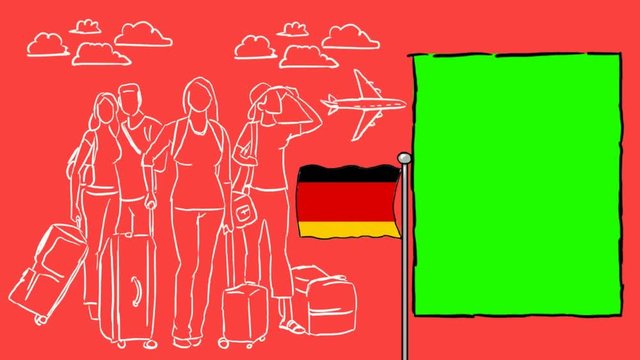 Germany hand drawn tourism