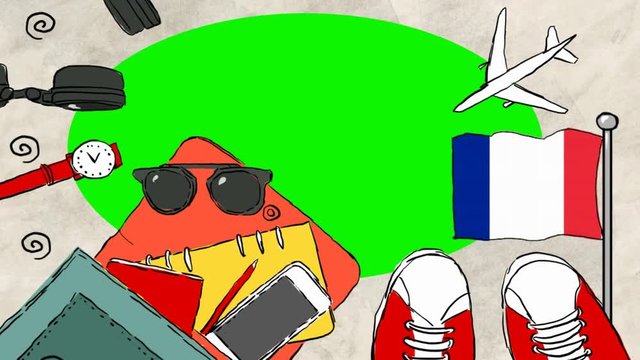 France hand drawn tourism