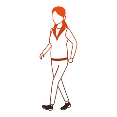 Woman walking cartoon vector illustration graphic design
