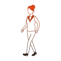 Woman walking cartoon vector illustration graphic design
