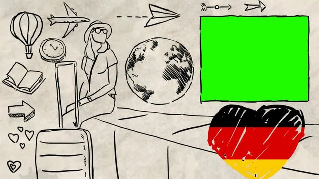 Germany hand drawn tourism