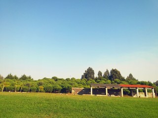 Obraz premium Outdoor bench in the park