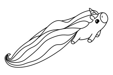 Obraz na płótnie Canvas vector cartoon unicorn Magic coloring book page for kids 05