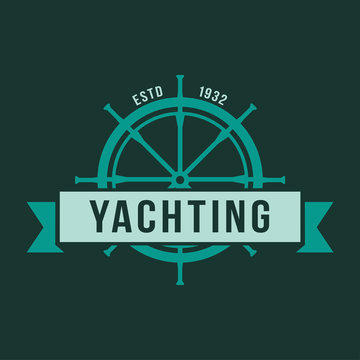 Yachting club logo set. Yachting, yahct club logo set with boad, sail and yacht. Yacht sport yachting club set.