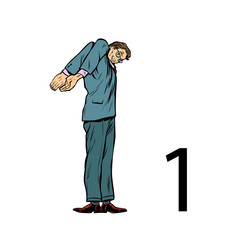 number one 1. Business people silhouette alphabet