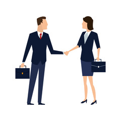 Business partners shaking hands vector illustration graphic design