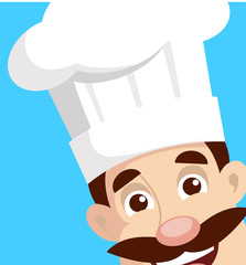 Cook Face Vector Illustration