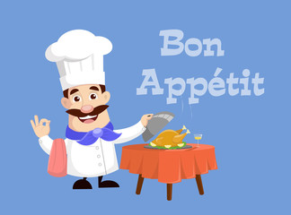 Grill chef Vector Illustration