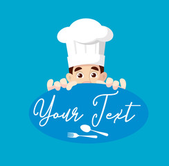 Chef with Text Banner Vector Illustration