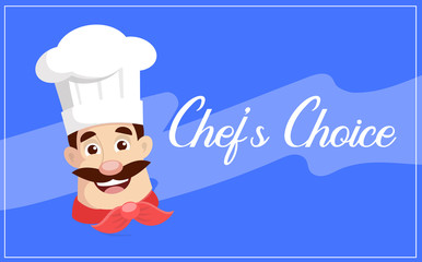 Flat Design Chef character banner Vector Illustration