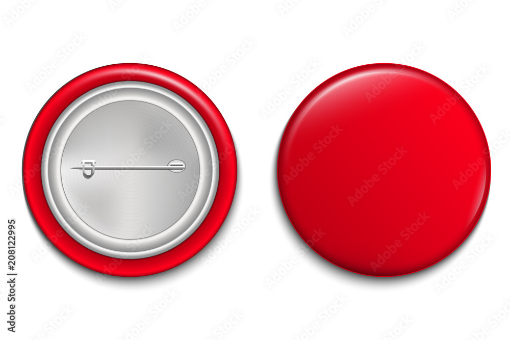 Aufkleber creative vector illustration of 3d pin button isolated on transparent background. front and back sid