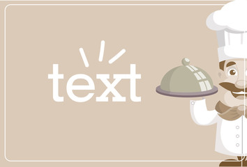 Chef with Food Vector Illustration