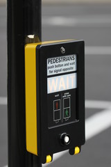 pedestrian crossing button, London, England