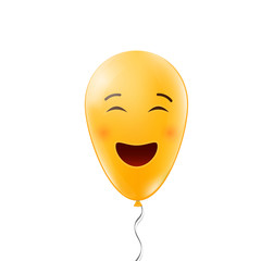 Creative vector illustration of realistic smiling balloons face isolated on background. Inspirational quote art design. Positive mood text - have a nice day. Abstract concept graphic emoji element