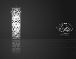 Eid Mubarak Islamic design greeting card template with arabic calligraphy. Vector illustration