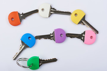 Line of colorful keys