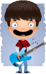 Cartoon Teen Boy Guitar