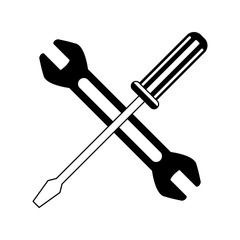 Tools crossed symbol vector illustration graphic design