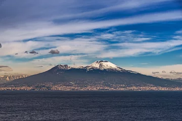 Stoff pro Meter Vesuv mit Schneehaube, Neapel © reichhartfoto