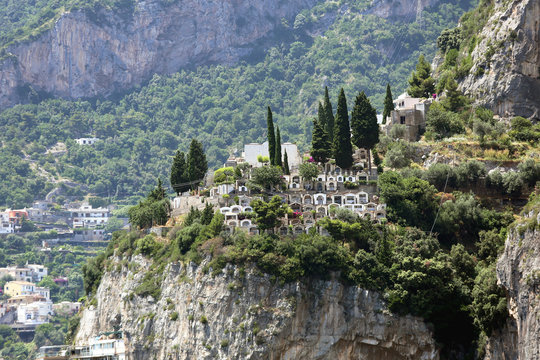Cemetery at Cliff in Positano Italy