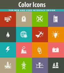 Alternative energy icons set