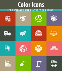 Alternative energy icons set