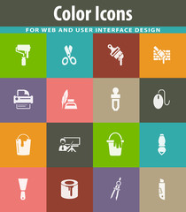 Art tools icons set