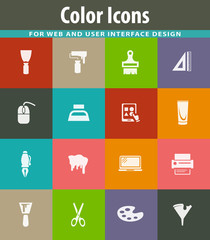 Art tools icons set