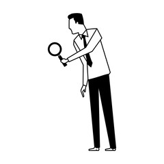 Businessman with magnifying glass vector illustration graphic design
