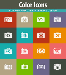 photo camera icon set