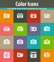 photo camera icon set