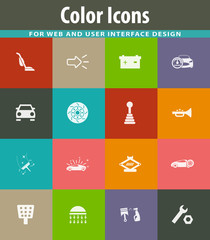 Car shop icons set