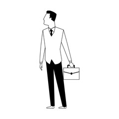 Businessman with briefcase vector illustration graphic design