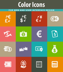 Currency exchange icons set