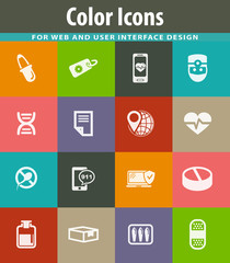 Drug store icons set