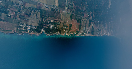 Apulia Italy blue Sea summer Coastline Drone 360 vr