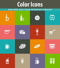 Food and kitchen icons set