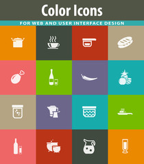 Food and kitchen icons set