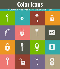 Lock and Key icons set
