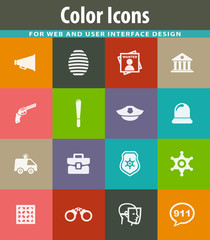 Police icons set